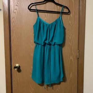 Green spaghetti strap dress